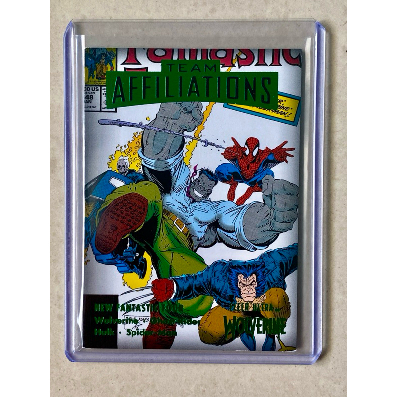 2023 Marvel Fleer Ultra Wolverine Team Affiliations Green Foil FANTASTIC FOUR Stora 1