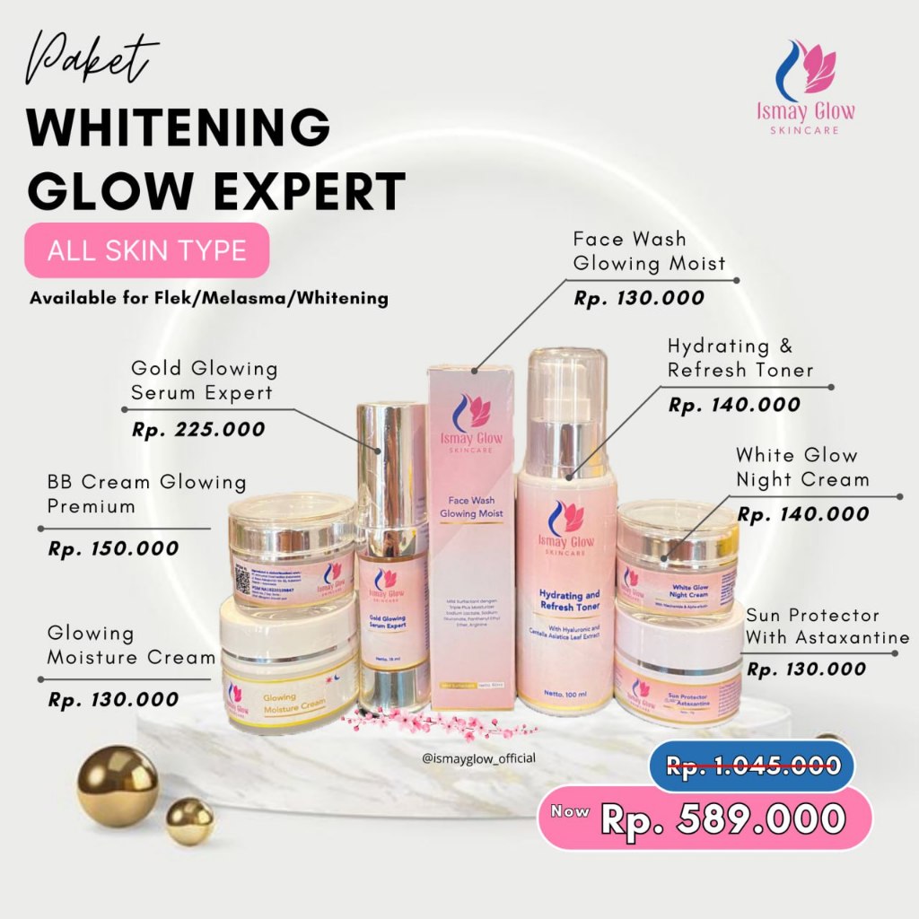 Paket Whitening Glow Expert Skincare - Paket Bundle Whitening Glowing Complete Untuk Kulit Wajah by 