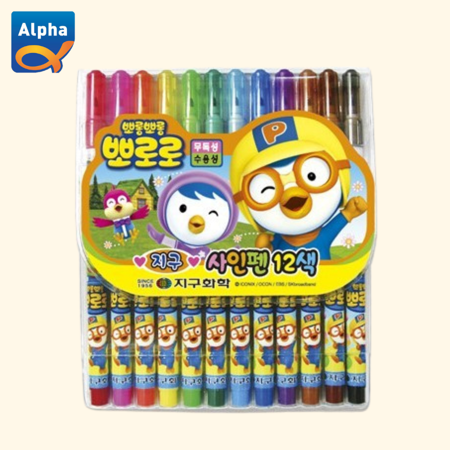 

[Pororo] Marker / Spidol 12 Warna (tidak beracun larut dalam air) / [지구화학] 사인펜세트/뽀로로-12색