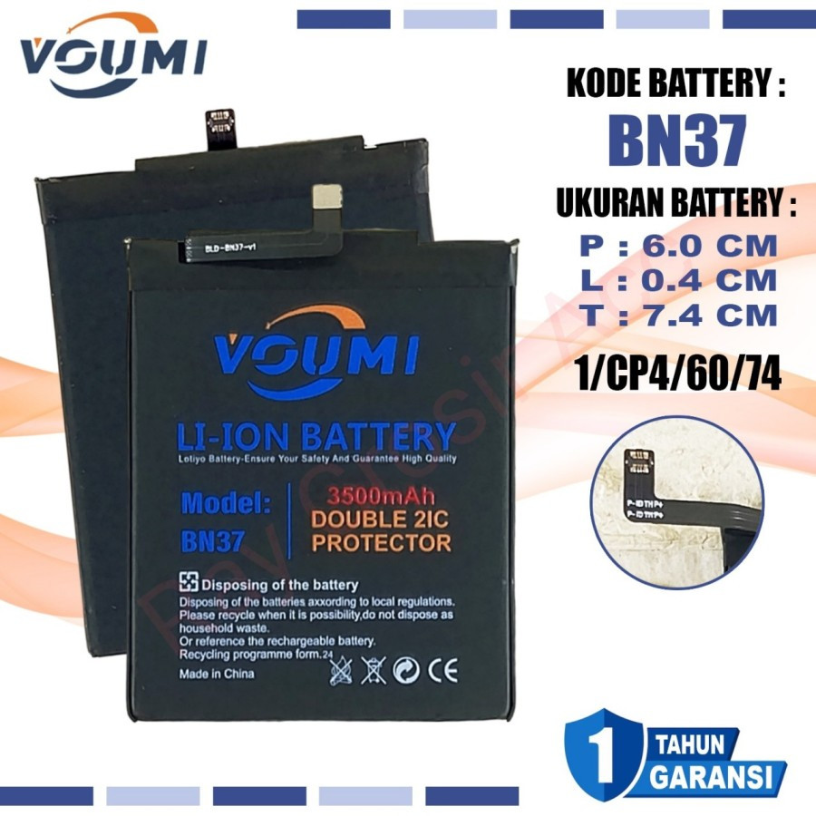Baterai Original VOUMI Xiaomi Redmi 6 , Redmi 6A BN-37 BN37 BN 37