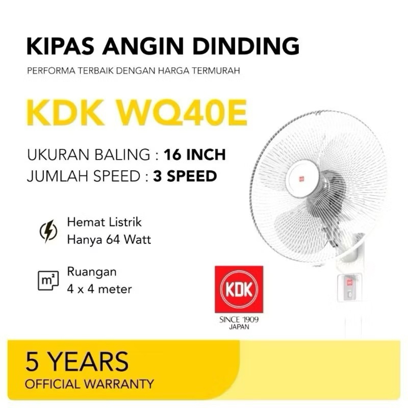 WallFan 16" KDK WQ 40E Kipas Angin Dinding KDK 16inch WQ40E