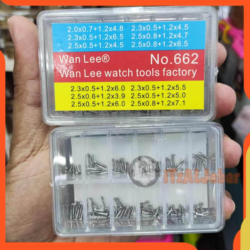 Baut jam tangan kepala H servis jam tangan Paket baut jam tangan H ukuran lengkap stainless