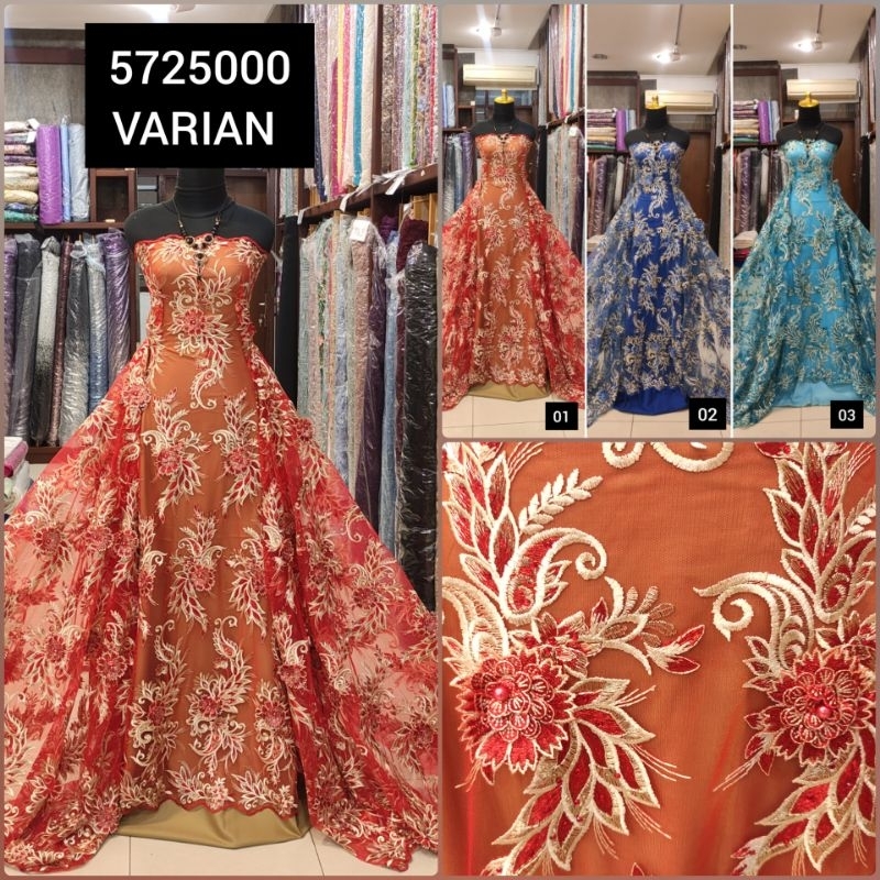 kain Tile Brokat Timbul Motif Bunga 5524000 VARIAN