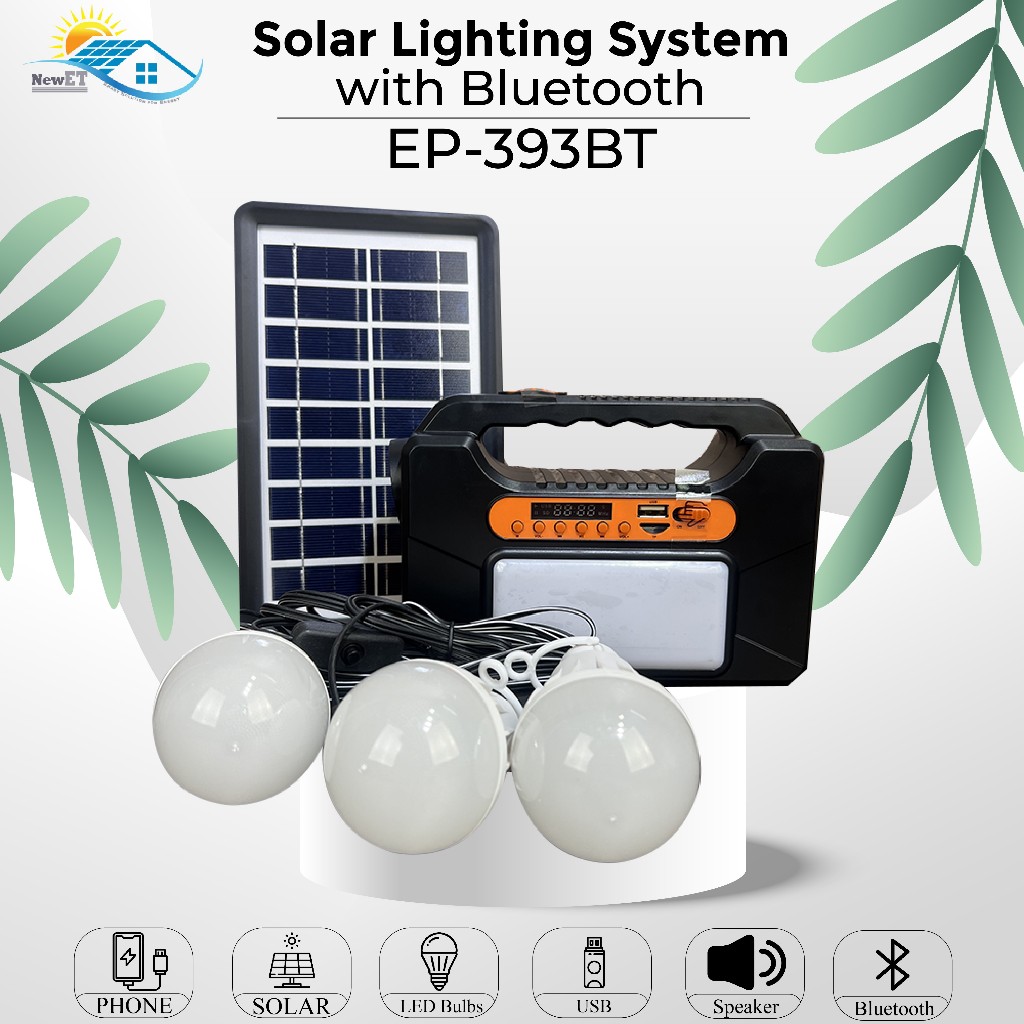 LAMPU SOLAR PANEL KIT PORTABLE OUTDOOR WITH SPEAKER BLUETOOTH EP-393BT