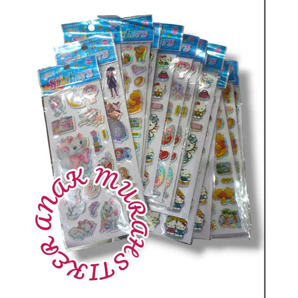 (HARGA 10 LEMBAR) MAINAN STIKER ANAK TIMBUL / STICKER ANAK PEREMPUAN / STIKER ANAK / STICKER TIMBUL 