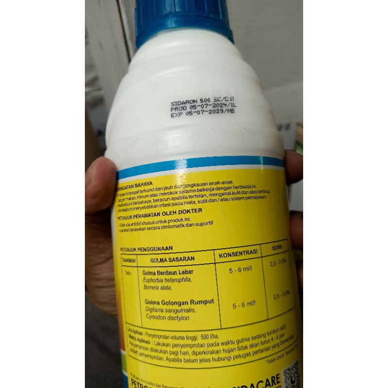 Herbisida Sidaron 500 sc Bahan Aktif :Diuron 500g/l kemasan 1 Liter