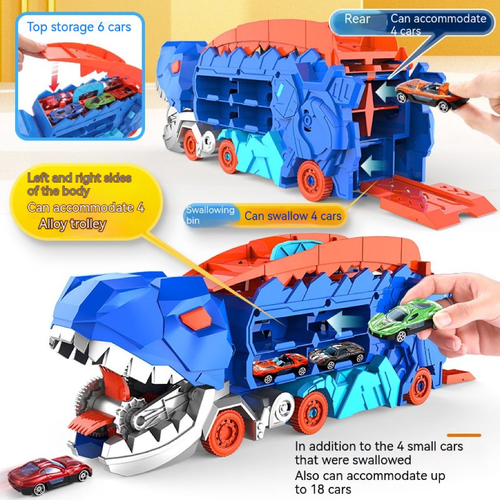 

ZCTOY Transformed Dinosaur Mainan Truk Mobil Dengan Mobil 4PCS Alloy Dino Transport Car Gift Hadiah