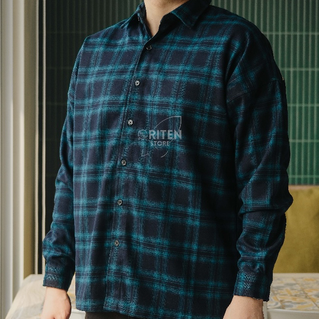 BTK Bestkiller Plaid Long Sleeve Shirt Black Green