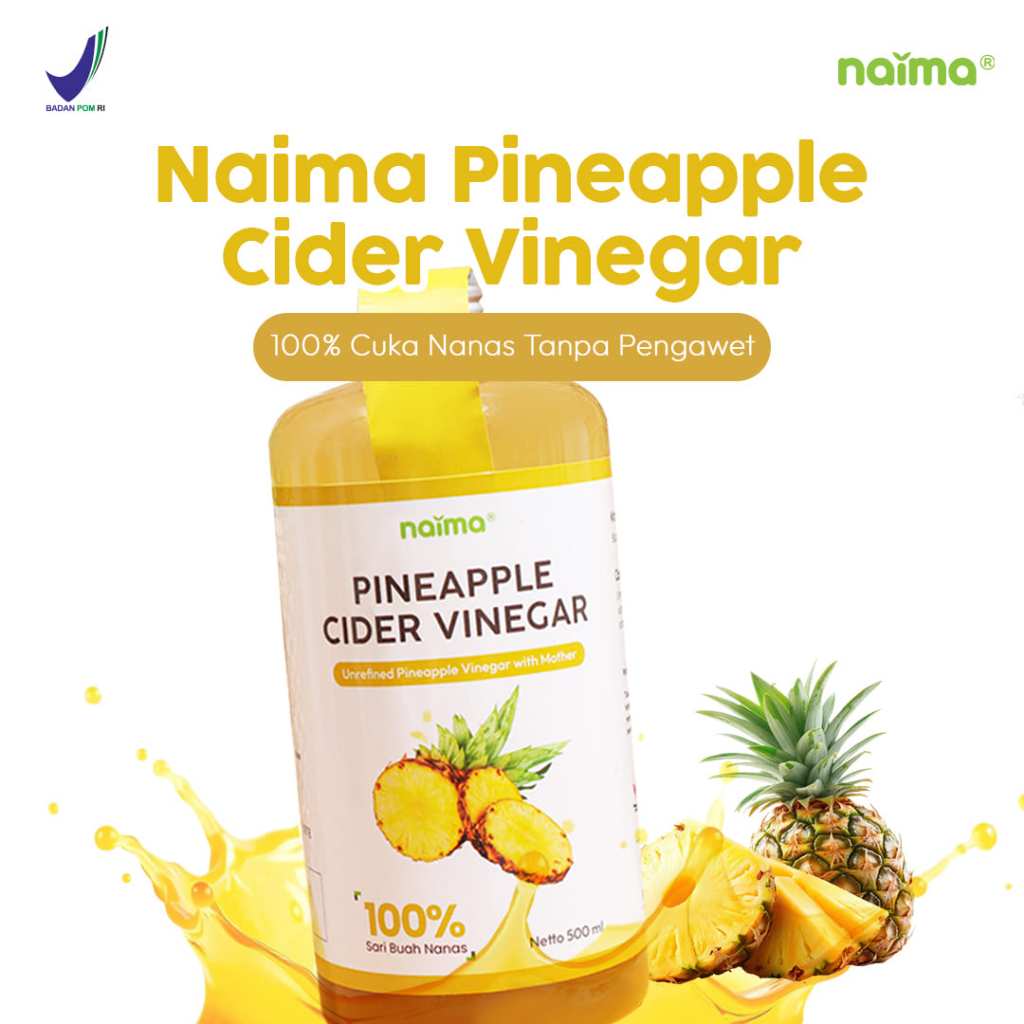 

Naima Pineapple Cider Vinegar BPOM | Cuka Nanas Original | 100% Cuka Nanas Tanpa Pengawet