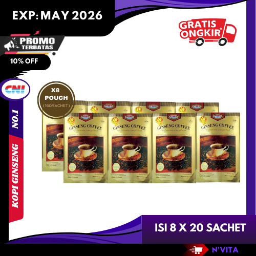 

8 Pouch CNI Ginseng Coffee Isi 160 Sachet | Kopi Ginseng Pertama di Indonesia