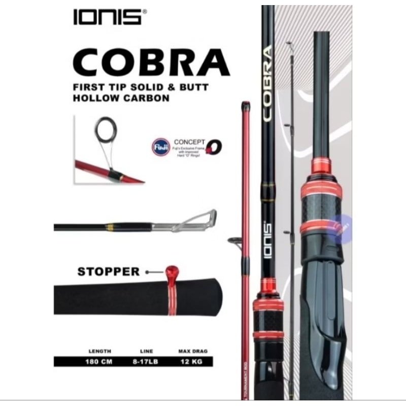 Joran Pancing Karbon Ionis Cobra/48 Blackhawk 180 cm 8-17 lbs RING FULL FUJI ORIGINAL