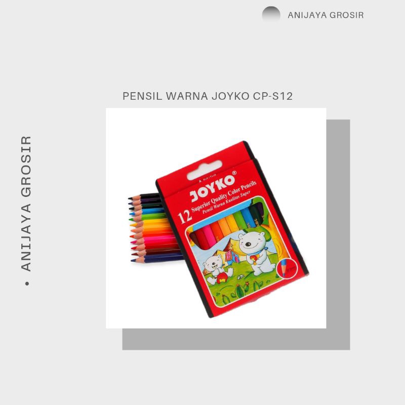 

PENSIL WARNA MEREK JOYKO 12 WARNA [CP-S12] 1SET 12 WARNA