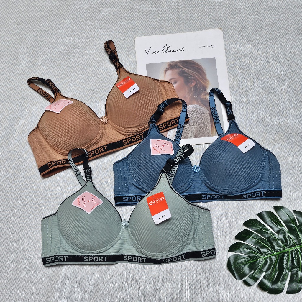 Bra bh busa tipis model sporty bahan halus size 36-42 kait 3