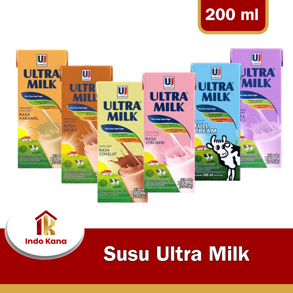 

(SALE 25% Rasa Taro & Moka Exp Juli 2025) SUSU ULTRA MILK 200 ML