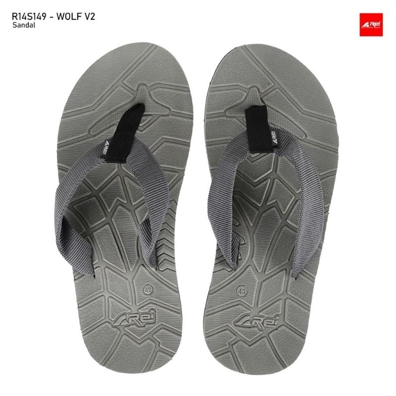 Sandal gunung jepit rei arei wolf grey abu - 100% original