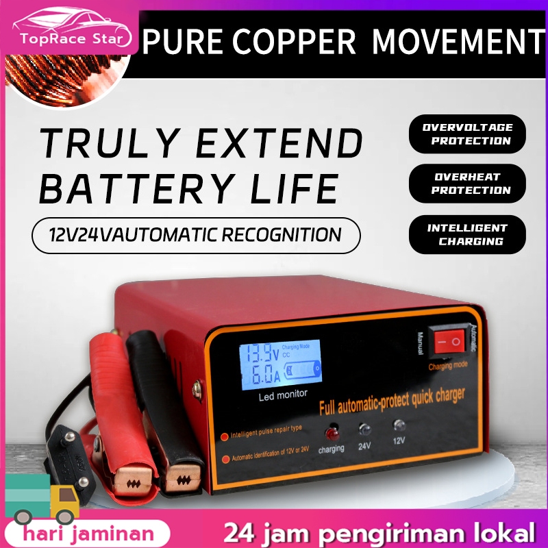 1500A Charger Aki Otomatis Smart Intelligent Auto Repair Mobil Pengisi daya Charger Otomatis