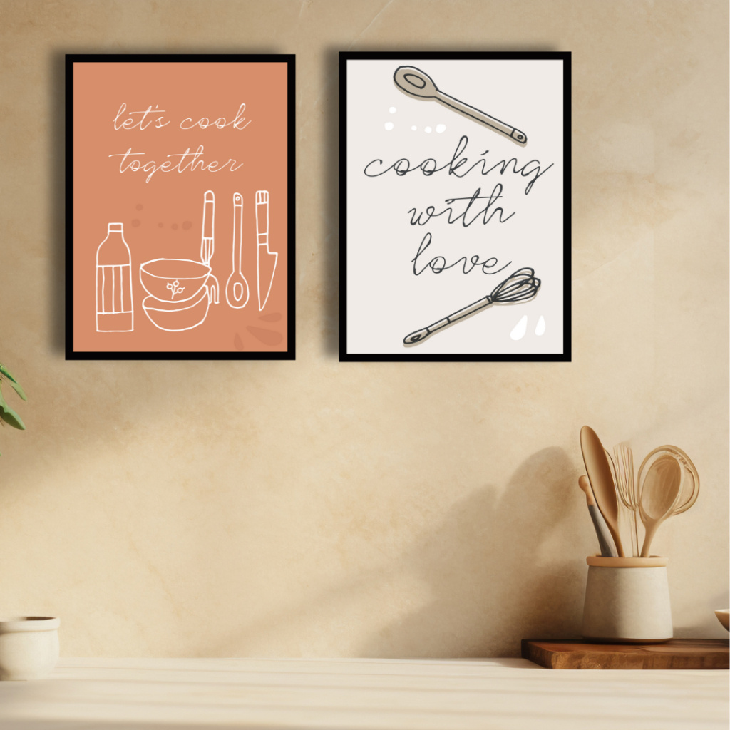 Hiasan Dinding Wall Decor Pajangan Dapur Ruang makan ukuran 20x30 dan 30x40 motif abstrak