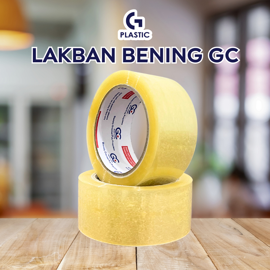 

Lakban Bening GC Plastik 45mm x 90 yard & 45mm x 100 yard - Perekat Super Kuat, Tebal dan Tidak Mudah Putus