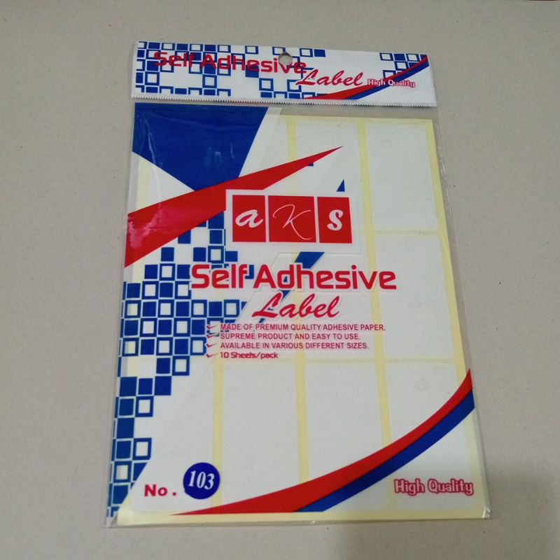 

1 Pak Label No 103 ( Isi 10 Lembar )