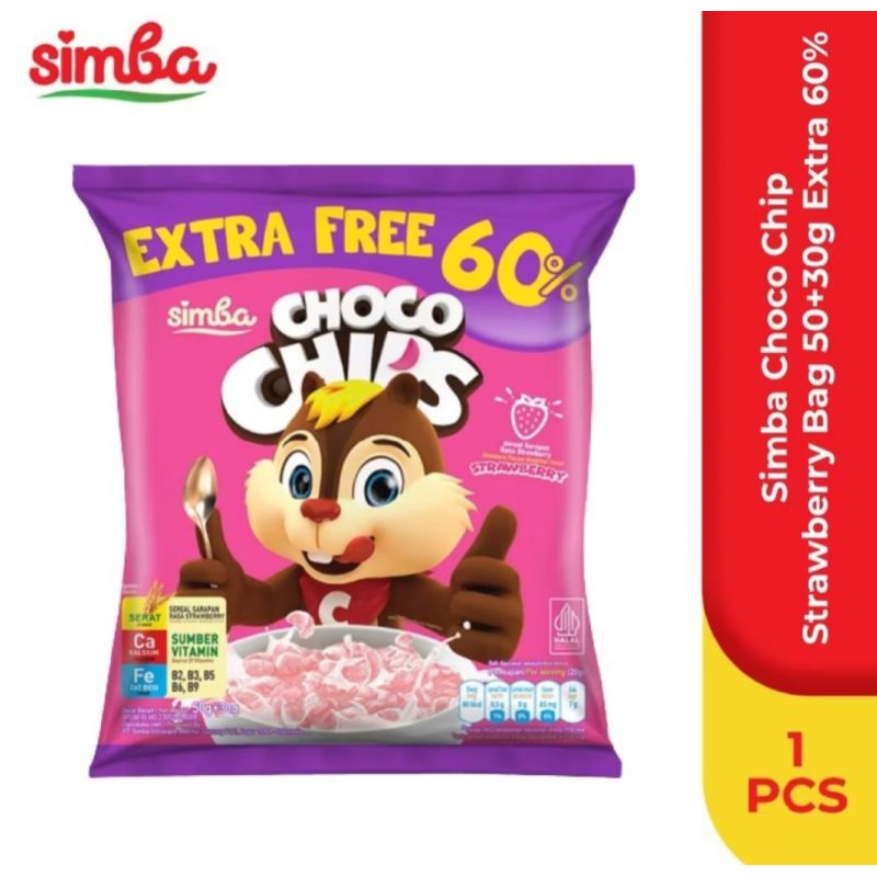 

SIMBA CHOCO CHIPS 50+30 GR STRAWBERRY
