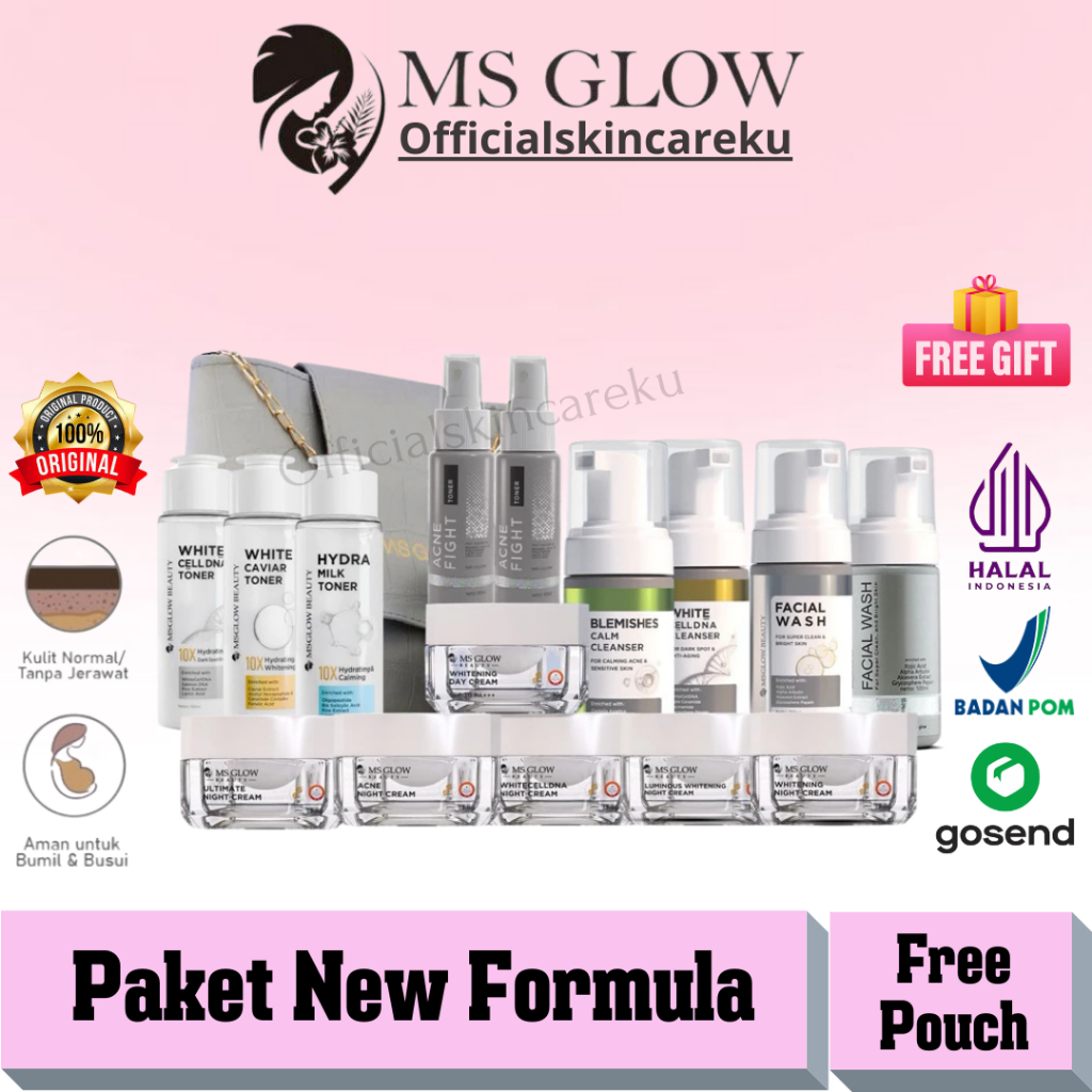 Ms Glow Paket Lengkap Acne Series | Paket Ms Glow Whitening | Luminous Ultimate White DNA