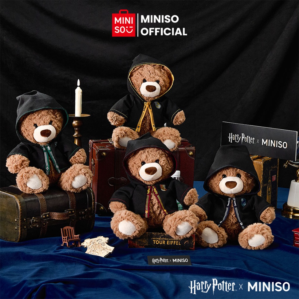 Miniso x Harry Potter 10in. School Gift Bear Plush Toy Boneka Beruang Lucu Koleksi Spesial Asrama Ha