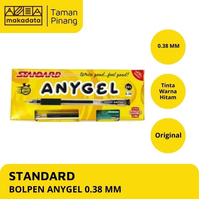 

BALLPOINT / BOLPEN / PULPEN STANDARD ANYGEL 0.38 HITAM (1 PAK)