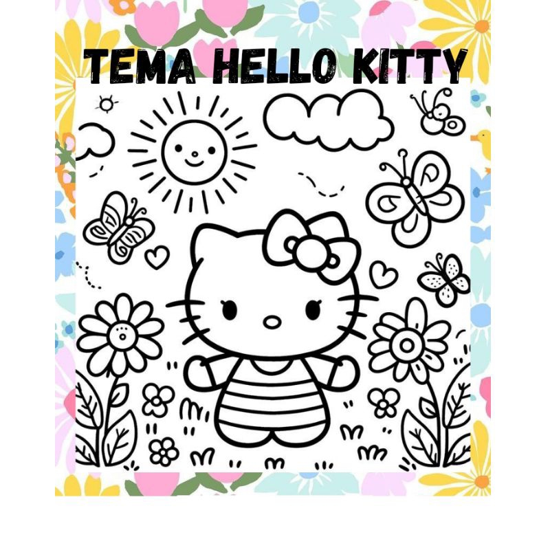 

KERTAS MEWARNAI/KERTAS MENGGAMBAR/BUKU GAMBAR/COLORING/SKETSA HELLO KITTY