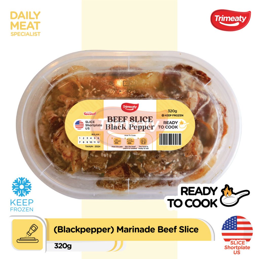 

Beef Slice Blackpepper (Shortplate) / Slice Shortplate Marinasi Blackpepper - 320gr