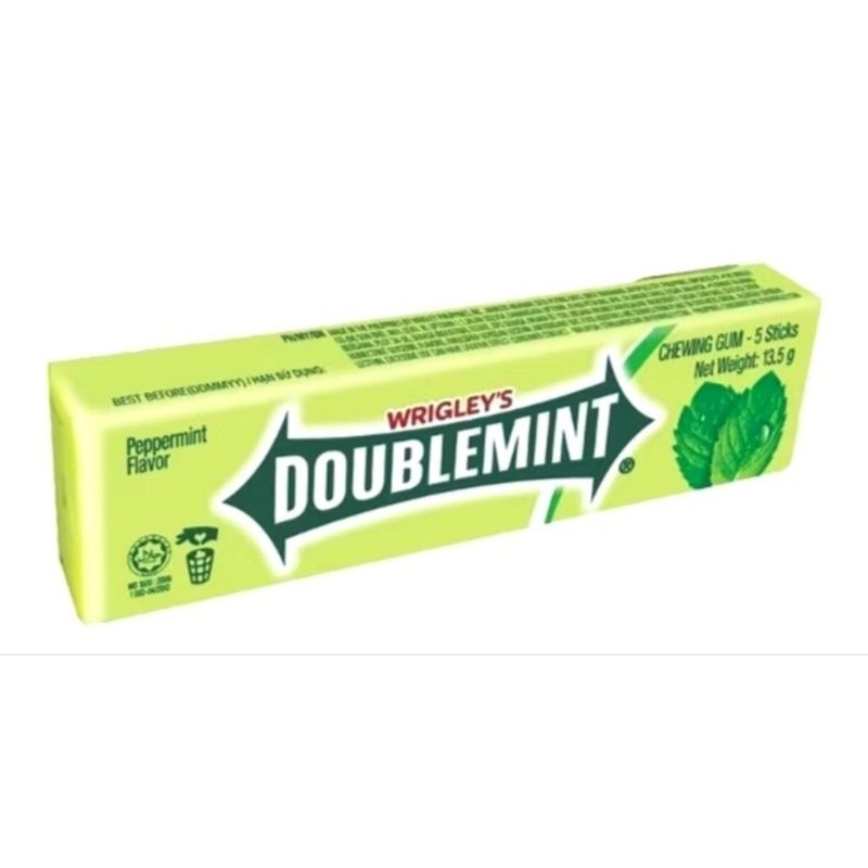 

Wrigley's Permen Karet DOUBLEMINT Peppermint Stick 5s