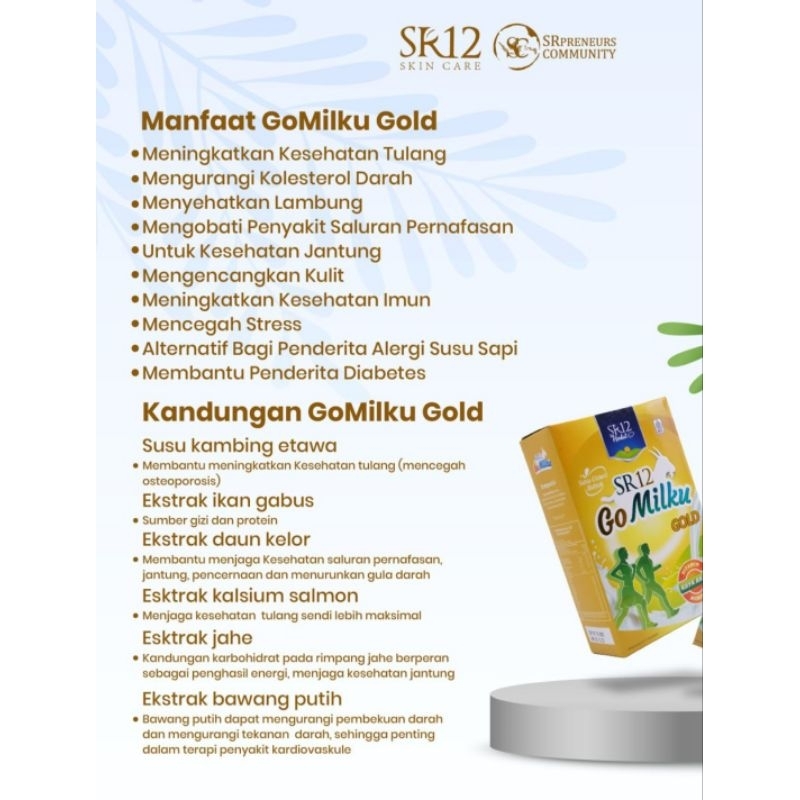 

Gomilku Gold SR12 -Susu Kambing Etawa - Atasi Nyeri Sendi Pegal Linu -1.Menjaga kesehatan mata2.Meningkatkan kekebalan