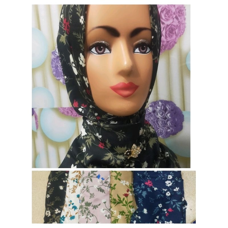 Jilbab Instan Motif Bunga#9E