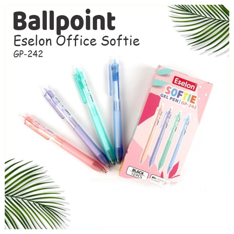 

Pulpen Cetek Pastel Eselon / 12 Buah Pulpen Eselon Softie GP-242