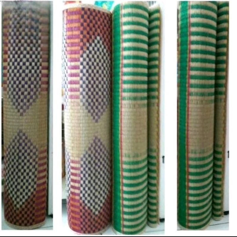 Tikar Mendong 85 ( 170 x 200 Cm ) Asli Jumbo Tebal Samak Tiker Tenun Kloso Lipat Piknik Murah