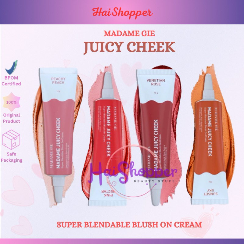 Madame Gie Madame Juicy Cheek - Make Up Blush On - Cream Blush On - Blush On Madame Gie