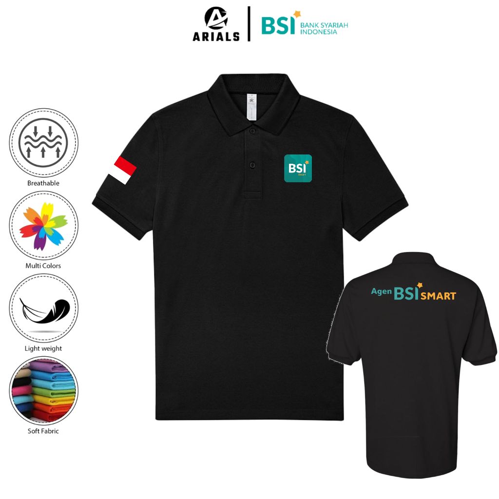 Arials Polo shirt Baju Kaos Kerah BANK BSI Agen BSI Smart