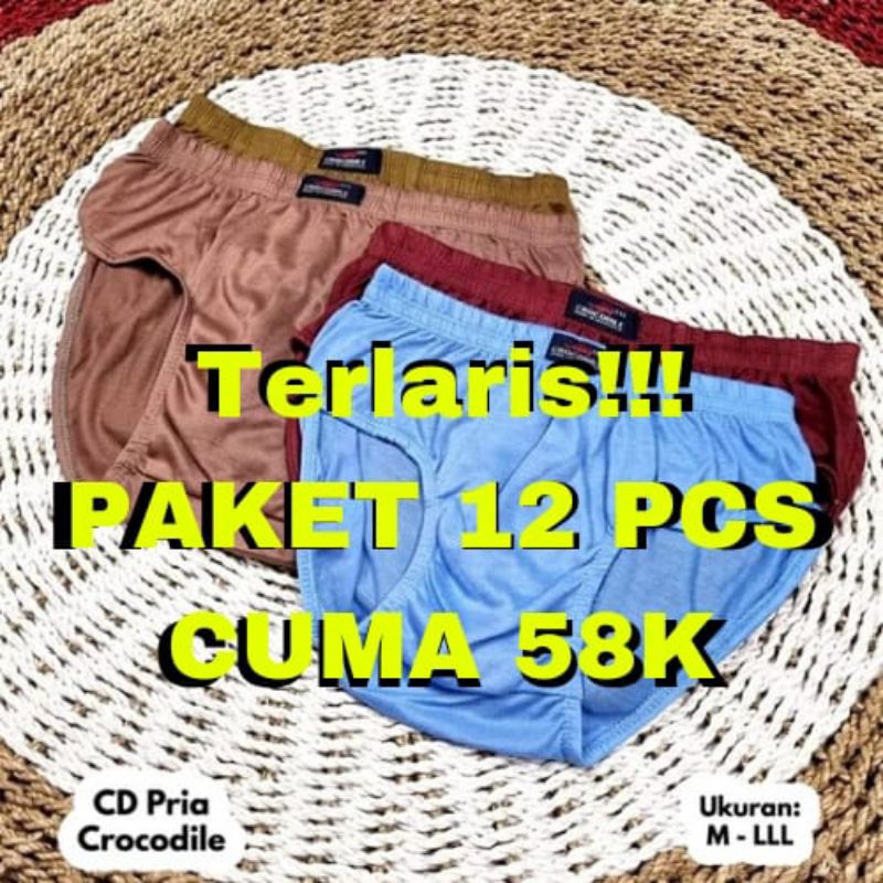 PAKET USAHA Celana Dalam Pria Dewasa Crocodile Polos Celana Dalam Pria Dewasa 1 Lusin