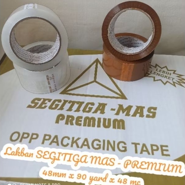 

1 pcs | Lakban BENING / COKLAT SM-EMAS PREMIUM | 48mm x 90 yard x 48 mc Segitiga Mas PREMIUM kualitas setara Nachi/ Daimaru