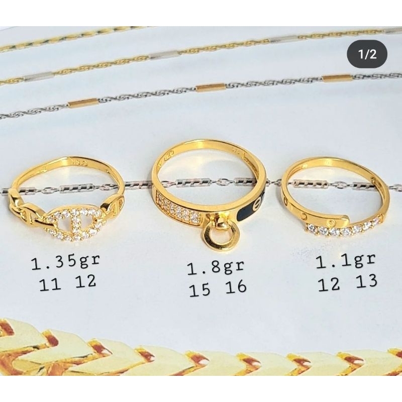 Cincin Emas Asli Mata Hitam Cincin Emas Plat Hitam Emas Asli Kadar 375