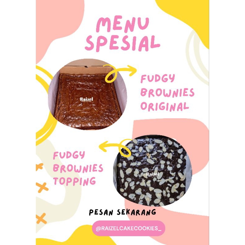 

Raizel Fudgy Brownies Topping 20x20
