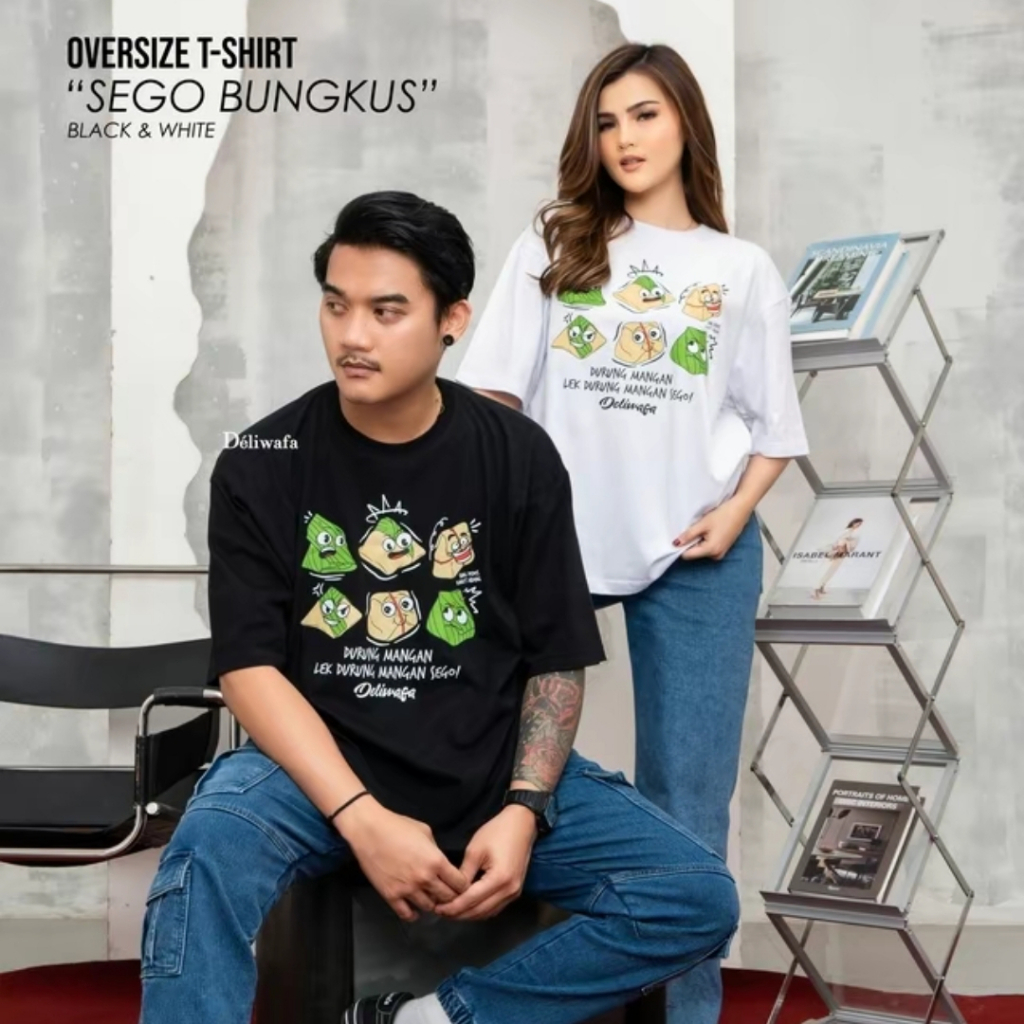 Kaos T-shirt Deliwafa Autentic Sego Bungkus Bigsize Kaos  REgular Urban Style Deliwafa Oversize