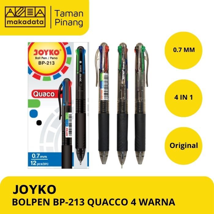 

BALLPOINT / PULPEN / BOLPEN / BOLPOINT JOYKO 4 WARNA 213 QUACO (1 PCS)