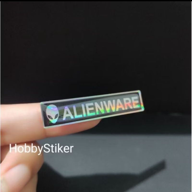 Stiker emblem alienware timbul untuk bezel laptop pc