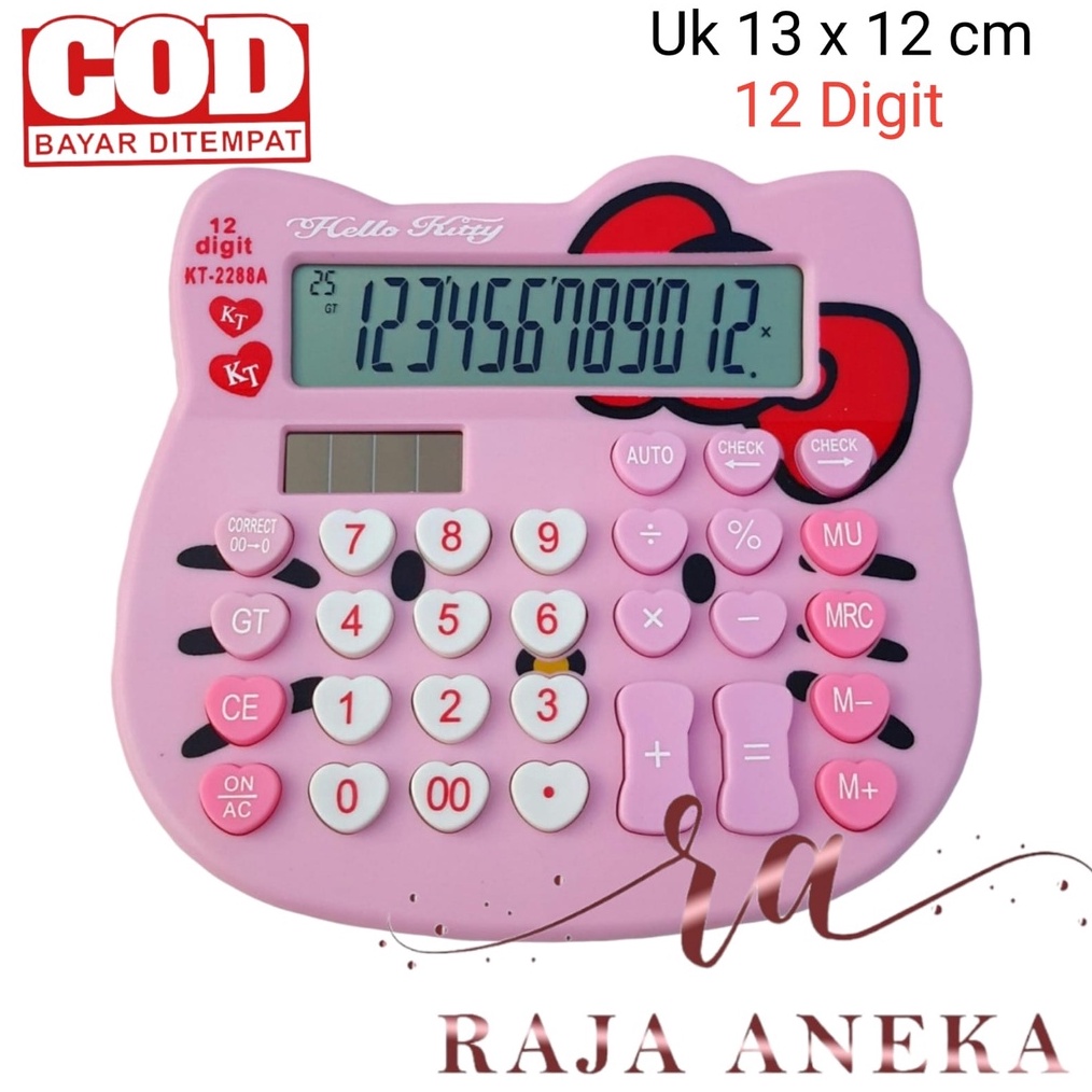 

ART K2N2 Kalkulator Kepala Hello Kitty Pink 12 Digit IMUT LUCU MANIS HELO KITY KITI Hello Kitty M KT2288