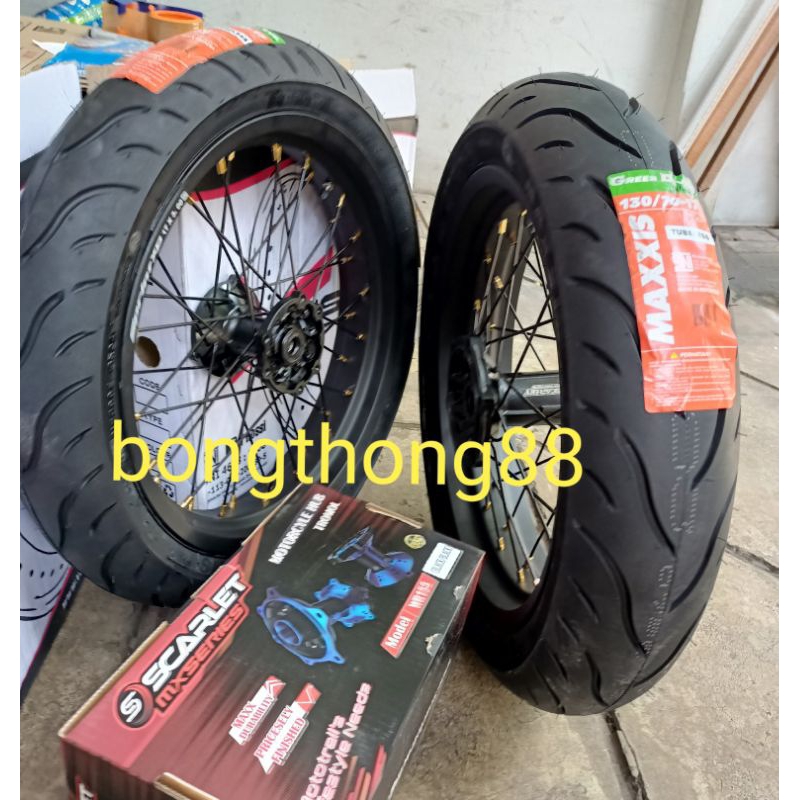 Sepaket Velg WR155 Supermoto SuperMoto 300 350  Yamaha WR155 Tromol Scarlet Jari Jari Scarlet Jumbo 