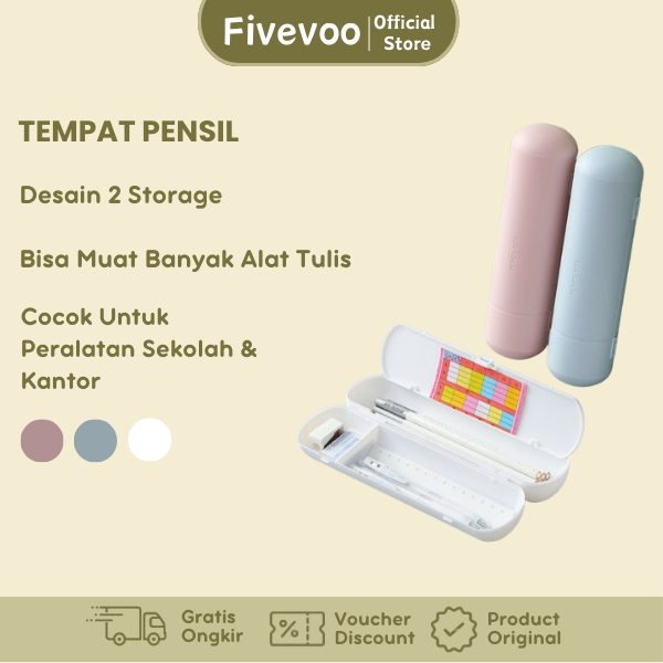 

FIVEVOO Kotak Pensil Minimalis Pencil /Case Aesthetic Pencil Box for Student Organization /Tempat Pensil Dapat Di Cuci / Tempat Pensil Simple