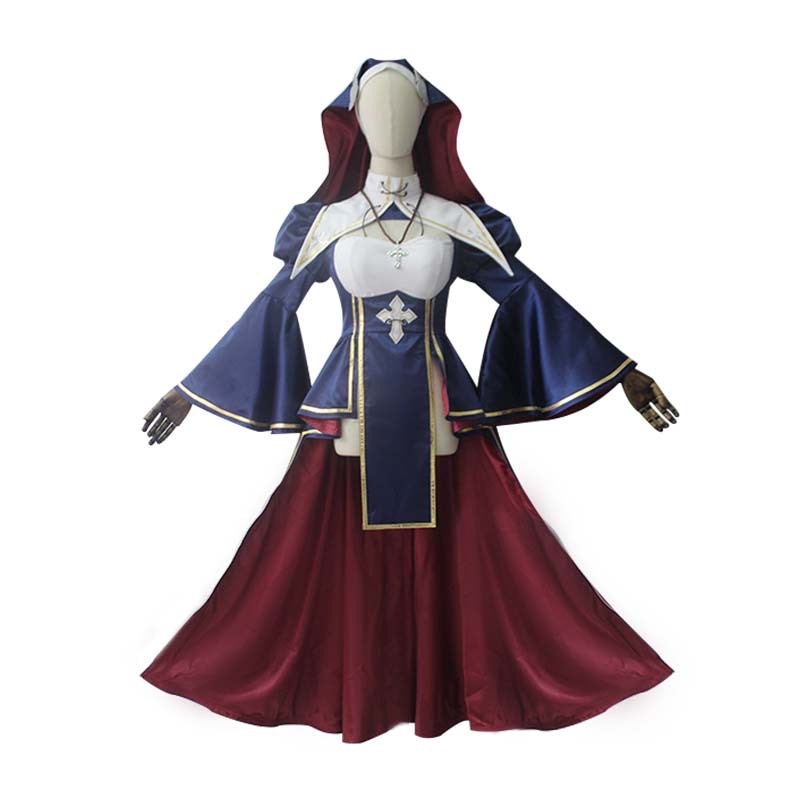 Halloween Nun Cosplay Costume Vibra Original Character Charlotte Fight Dress Sister Party Female Sex