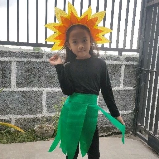 kostum pawai karnaval bunga matahari