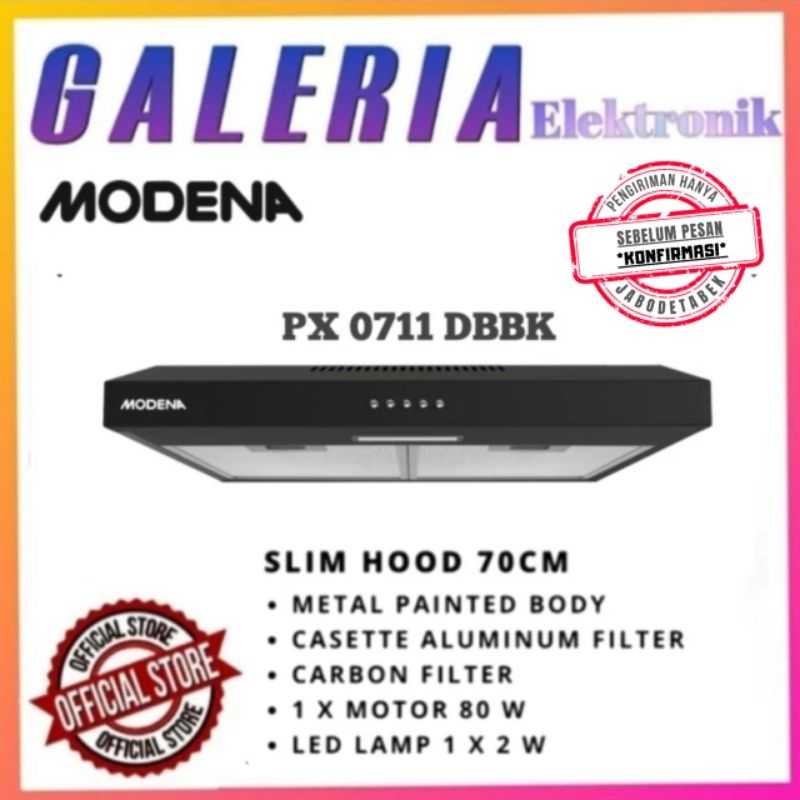 Modena COOKER HOOD PX 0711 DBBK - Hisap Dapur Modern