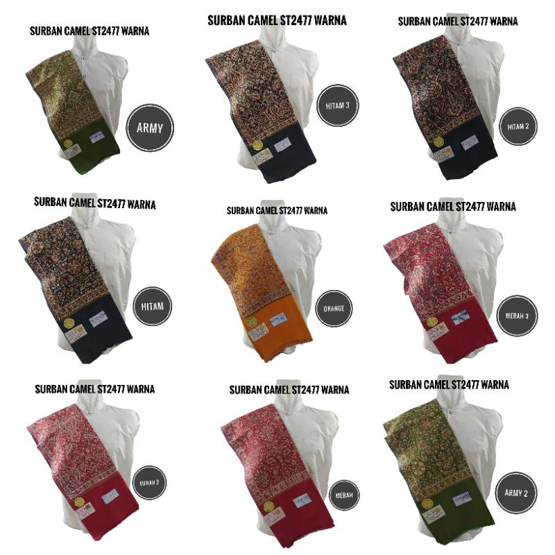 Surban Panjang Tenun Camel st2477 Warna Ecer Grosir SN